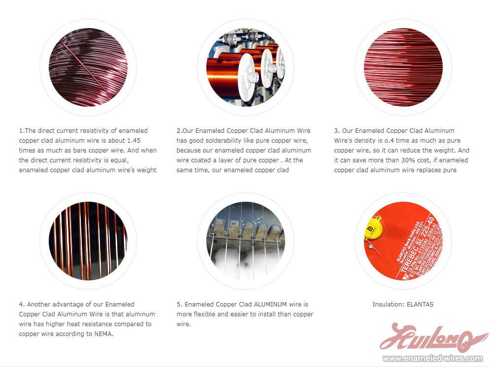 Enameled Copper Clad Aluminum Round Wire Enameled Copper Clad Aluminum Round Wire